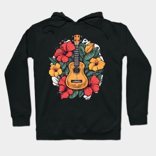 Hawaii Tropical Uke Ukulele Hoodie